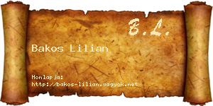 Bakos Lilian névjegykártya
