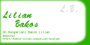 lilian bakos business card